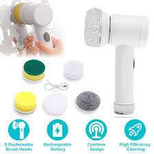 Electric Spin Scrubber Cordless - Power Cleaning Brush with 5 Replaceable Heads - 3sungllc.us#original_value#