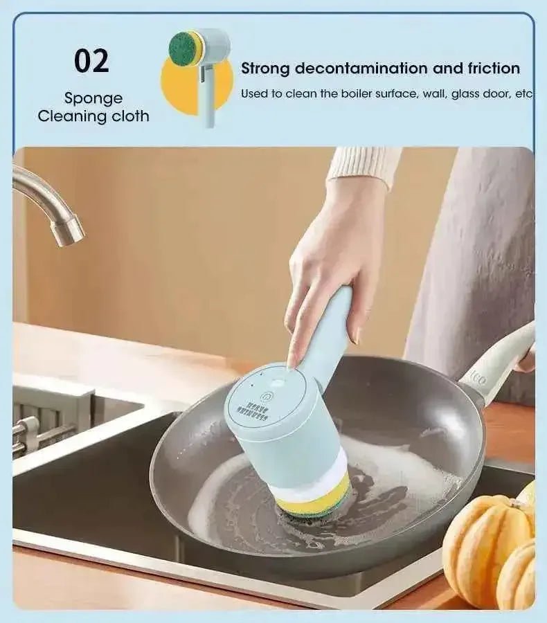 Electric Spin Scrubber Cordless - Power Cleaning Brush with 5 Replaceable Heads - 3sungllc.us#original_value#