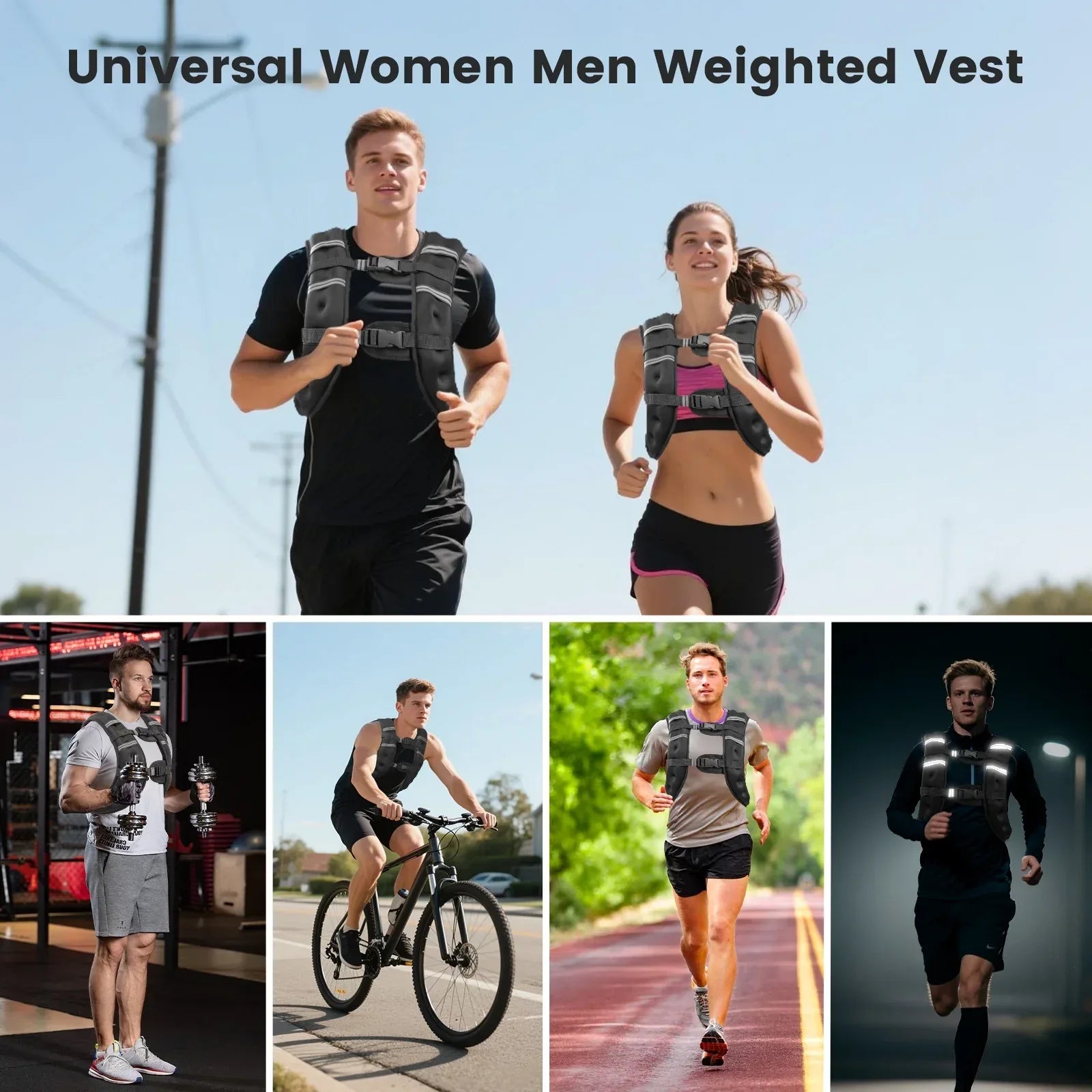 25 LB Weighted Vest for Men & Women – Adjustable Sport Weight Vest with Reflective Stripes for Running & Strength Training - 3sungllc.us
