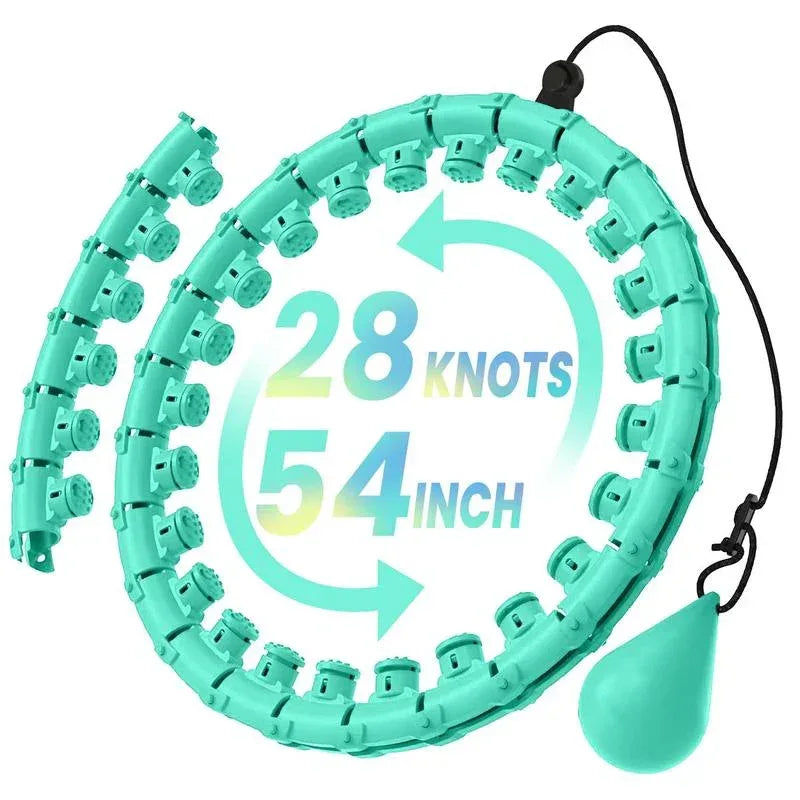 2-in-1 Massage Weighted Hula Hoop – Adjustable Smart Fitness Hoop with 28 Detachable Knots for Women & Beginners - 3sungllc.us