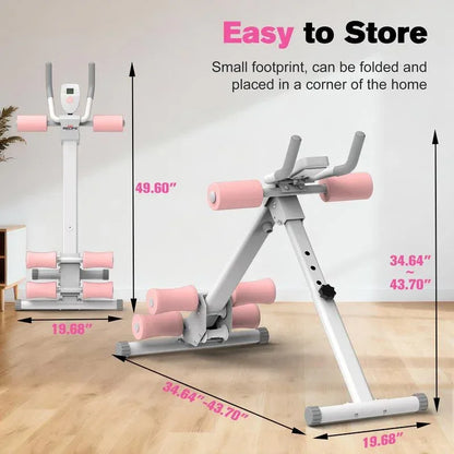 RELIFE SPORTS Foldable Ab Trainer – Adjustable Core & Ab Workout Machine with LCD Monitor for Home Gym - 3sungllc.us