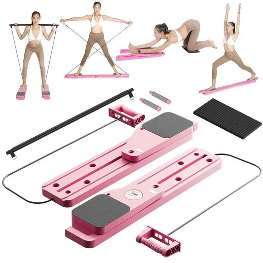 8-in-1 Pilates Reformer Board with Resistance Bands – Portable Home Pilates Machine for Full Body Workout & Core Strength - 3sungllc.us