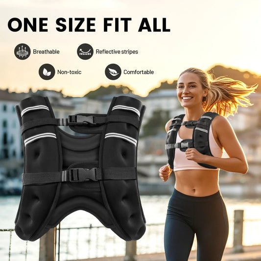 25 LB Weighted Vest for Men & Women – Adjustable Sport Weight Vest with Reflective Stripes for Running & Strength Training - 3sungllc.us
