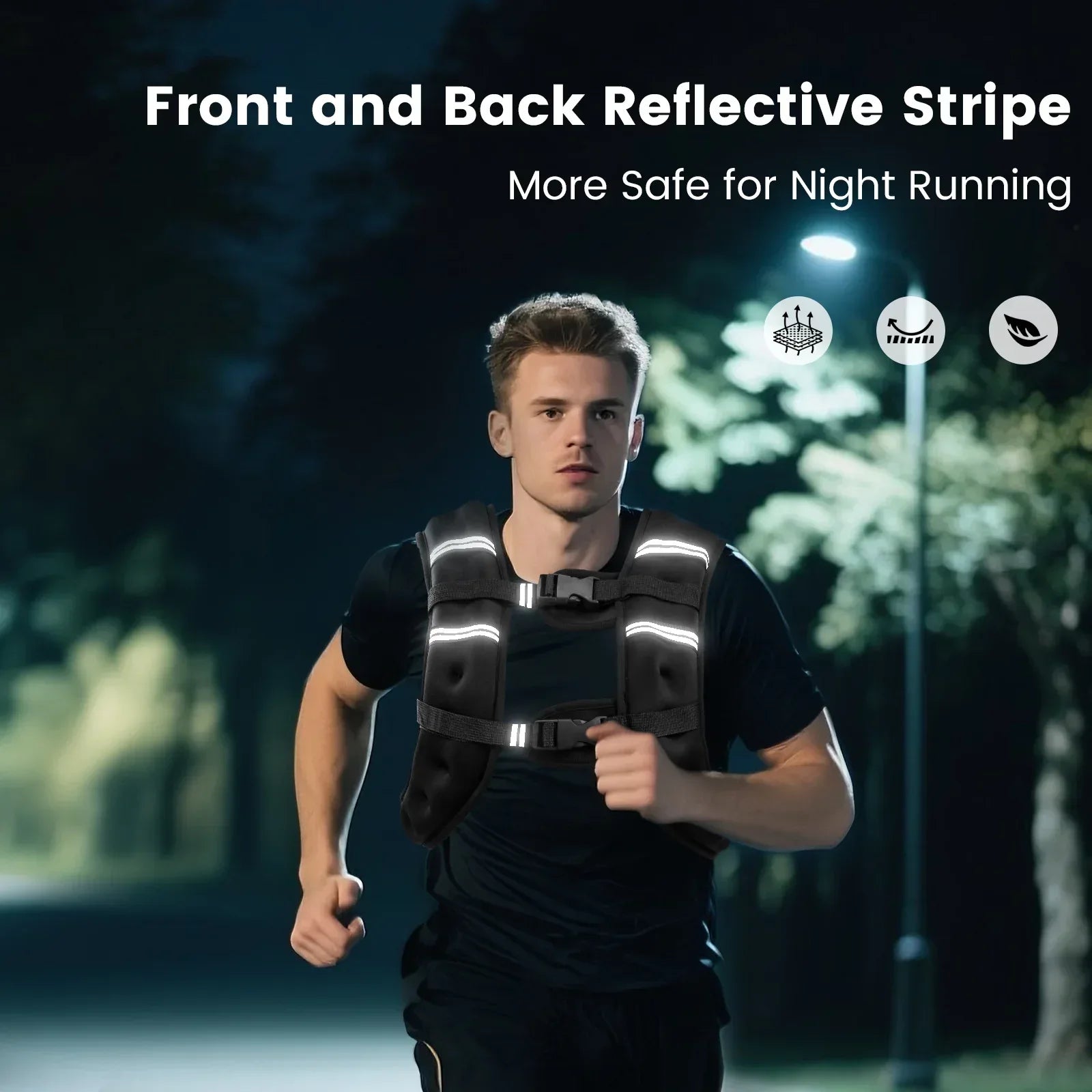 25 LB Weighted Vest for Men & Women – Adjustable Sport Weight Vest with Reflective Stripes for Running & Strength Training - 3sungllc.us