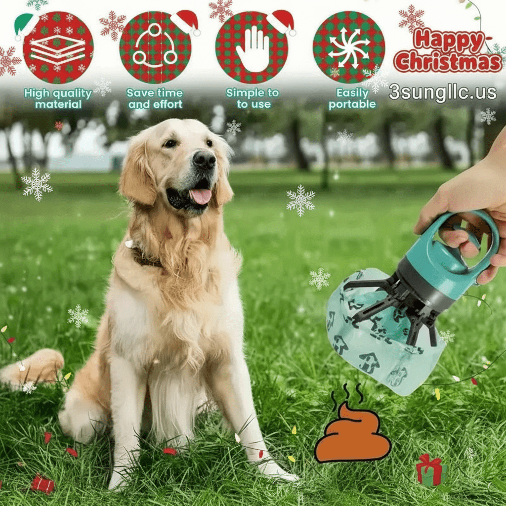 Dog Pooper Scooper Portable - 360° Claw Picker with Waste Bags - 3sungllc.usDog Pooper Scooper Happy Christmas