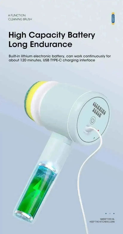 Electric Spin Scrubber Cordless - Power Cleaning Brush with 5 Replaceable Heads - 3sungllc.us#original_value#