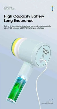 Electric Spin Scrubber Cordless - Power Cleaning Brush with 5 Replaceable Heads - 3sungllc.us#original_value#