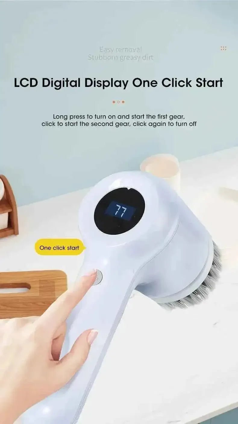Electric Spin Scrubber Cordless - Power Cleaning Brush with 5 Replaceable Heads - 3sungllc.us#original_value#
