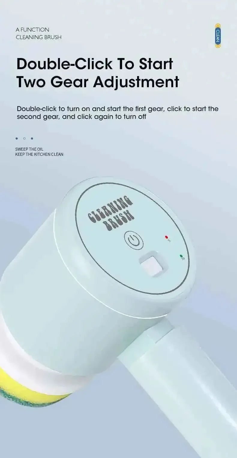 Electric Spin Scrubber Cordless - Power Cleaning Brush with 5 Replaceable Heads - 3sungllc.us#original_value#