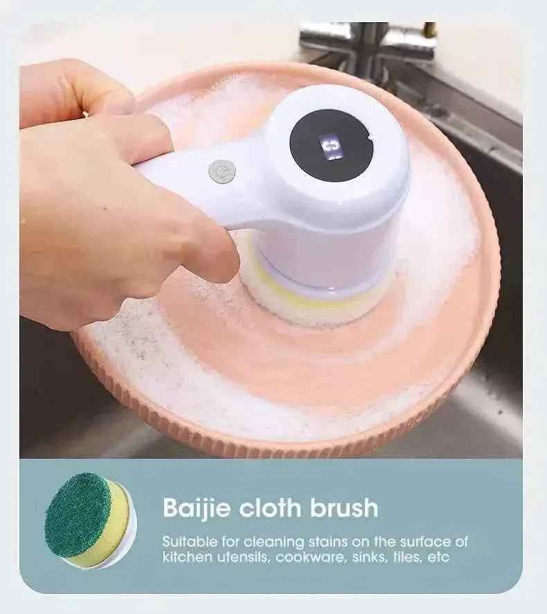 Electric Spin Scrubber Cordless - Power Cleaning Brush with 5 Replaceable Heads - 3sungllc.us#original_value#