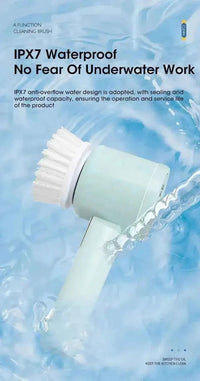 Electric Spin Scrubber Cordless - Power Cleaning Brush with 5 Replaceable Heads - 3sungllc.us#original_value#