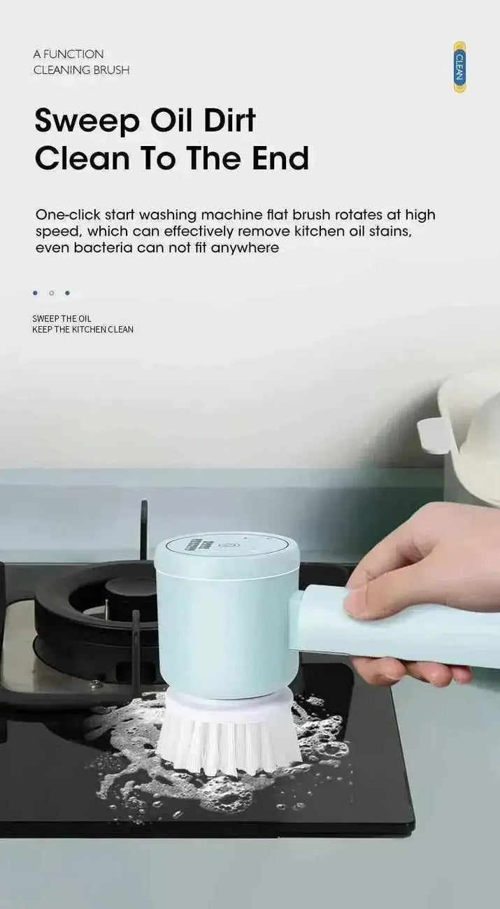 Electric Spin Scrubber Cordless - Power Cleaning Brush with 5 Replaceable Heads - 3sungllc.us#original_value#