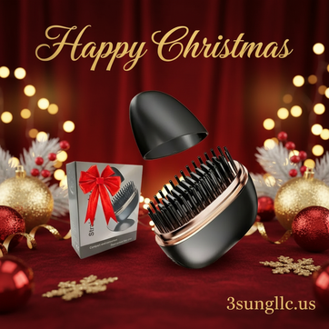 Hair Straightening Comb Happy Christmas